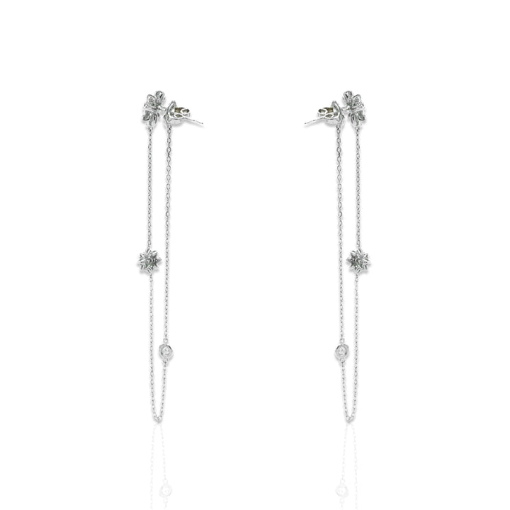 Flower Chain Strand Earrings - Elgrissy Diamonds