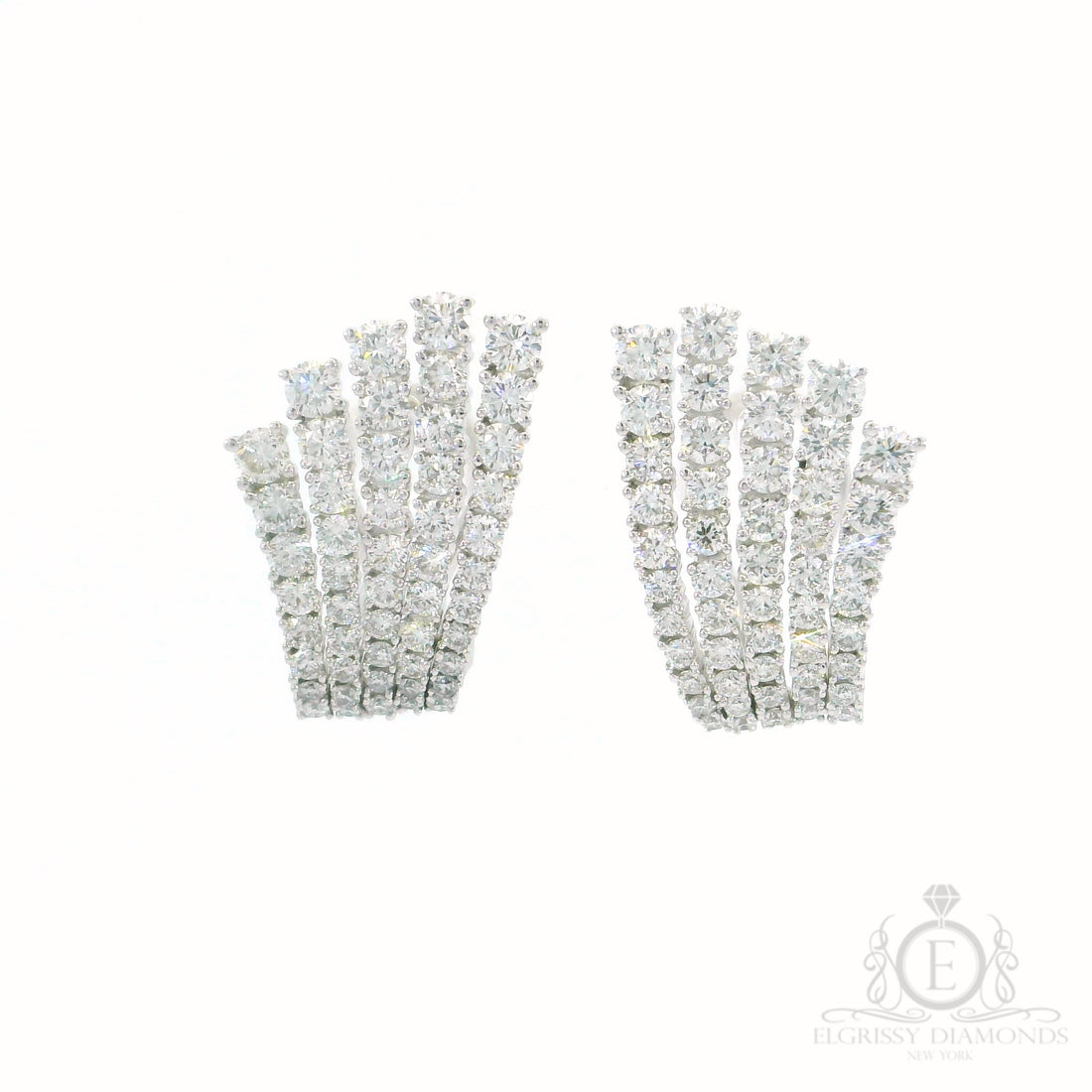 White Gold Crown Statemet Earrings