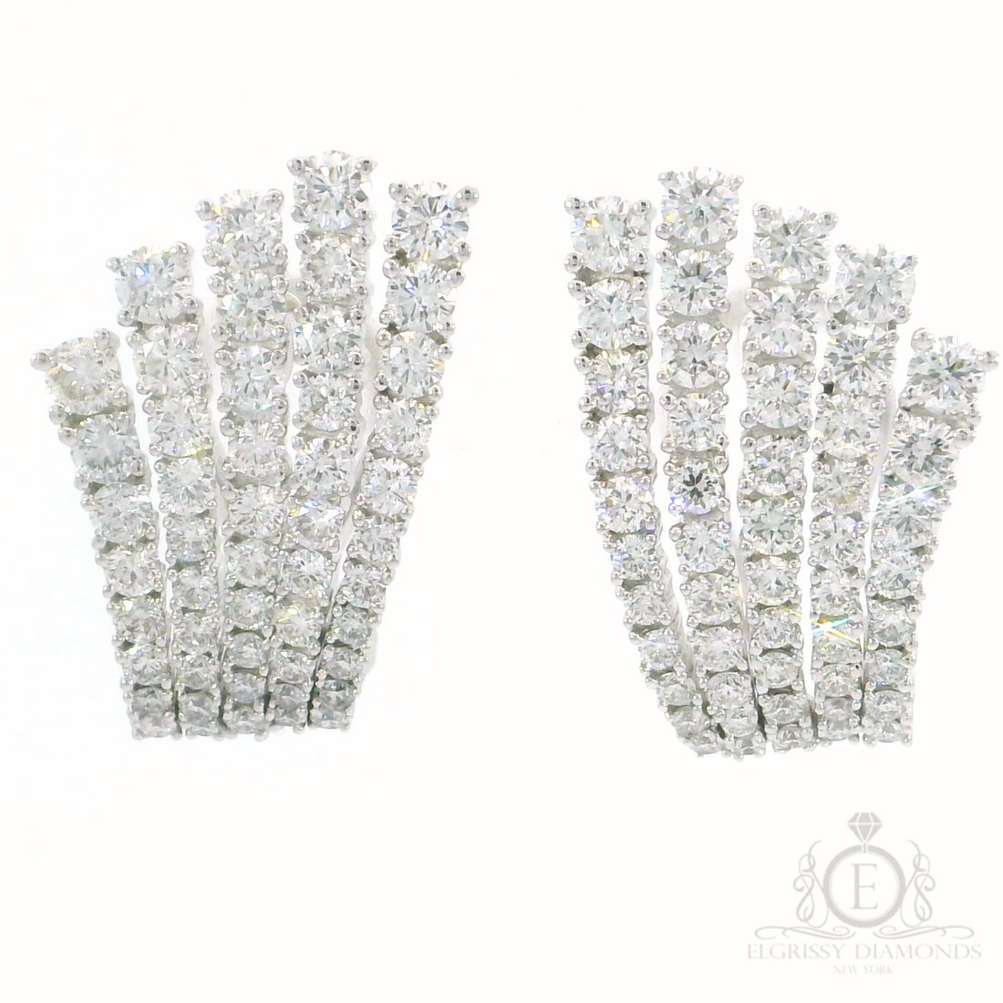 White Gold Crown Statemet Earrings