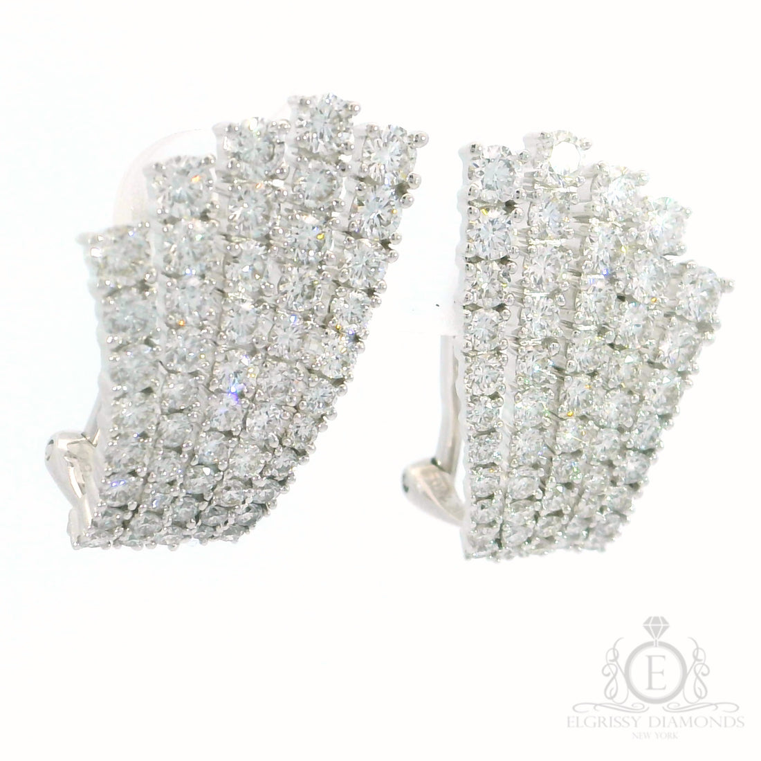 White Gold Crown Statemet Earrings