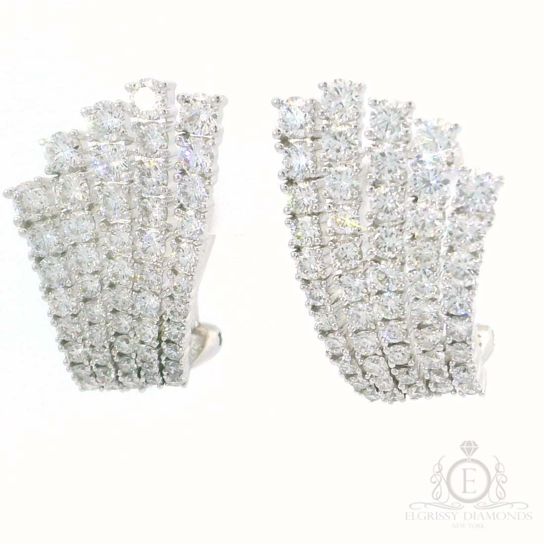 White Gold Crown Statemet Earrings