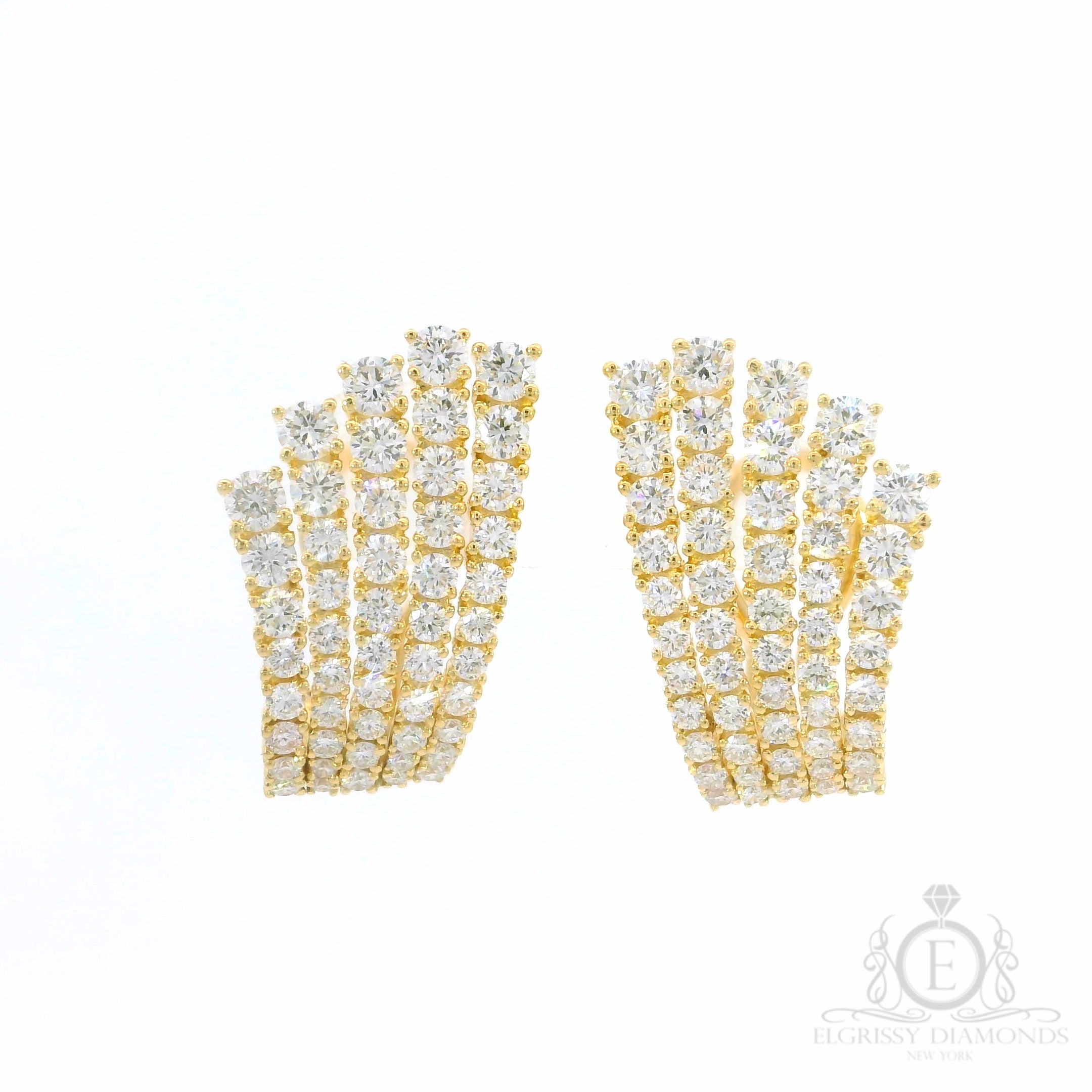 Yellow Gold Crown Statement Earrings for Rent