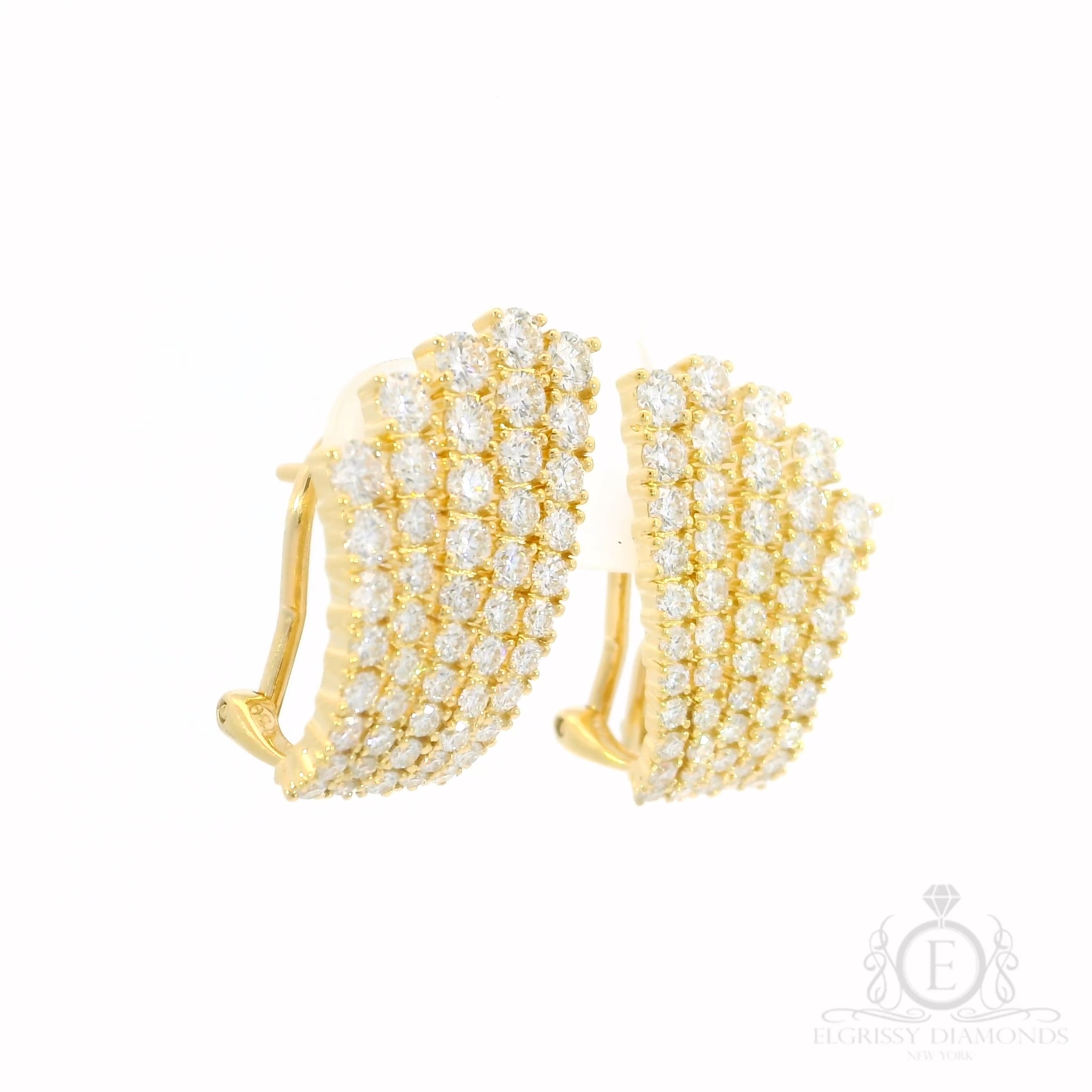 Yellow Gold Crown Statement Earrings for Sale