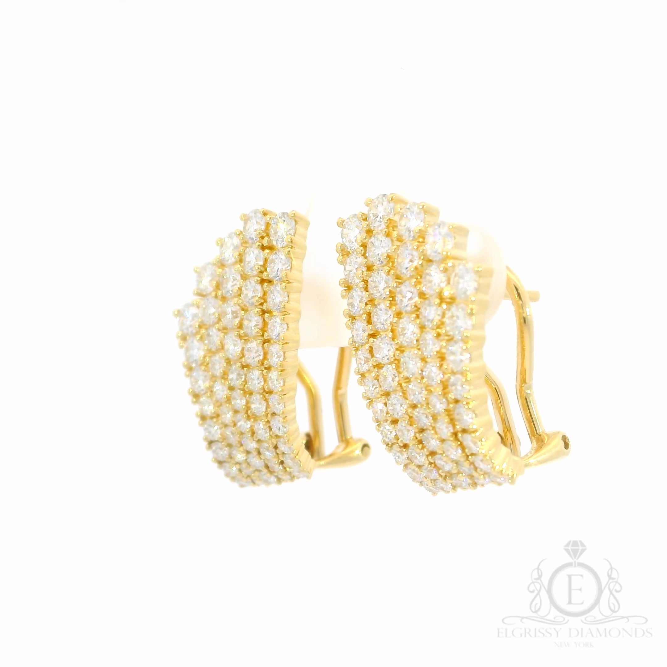 Yellow Gold Crown Statement Earrings for Sale