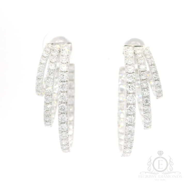 Triple Hoop Diamonds Earrings