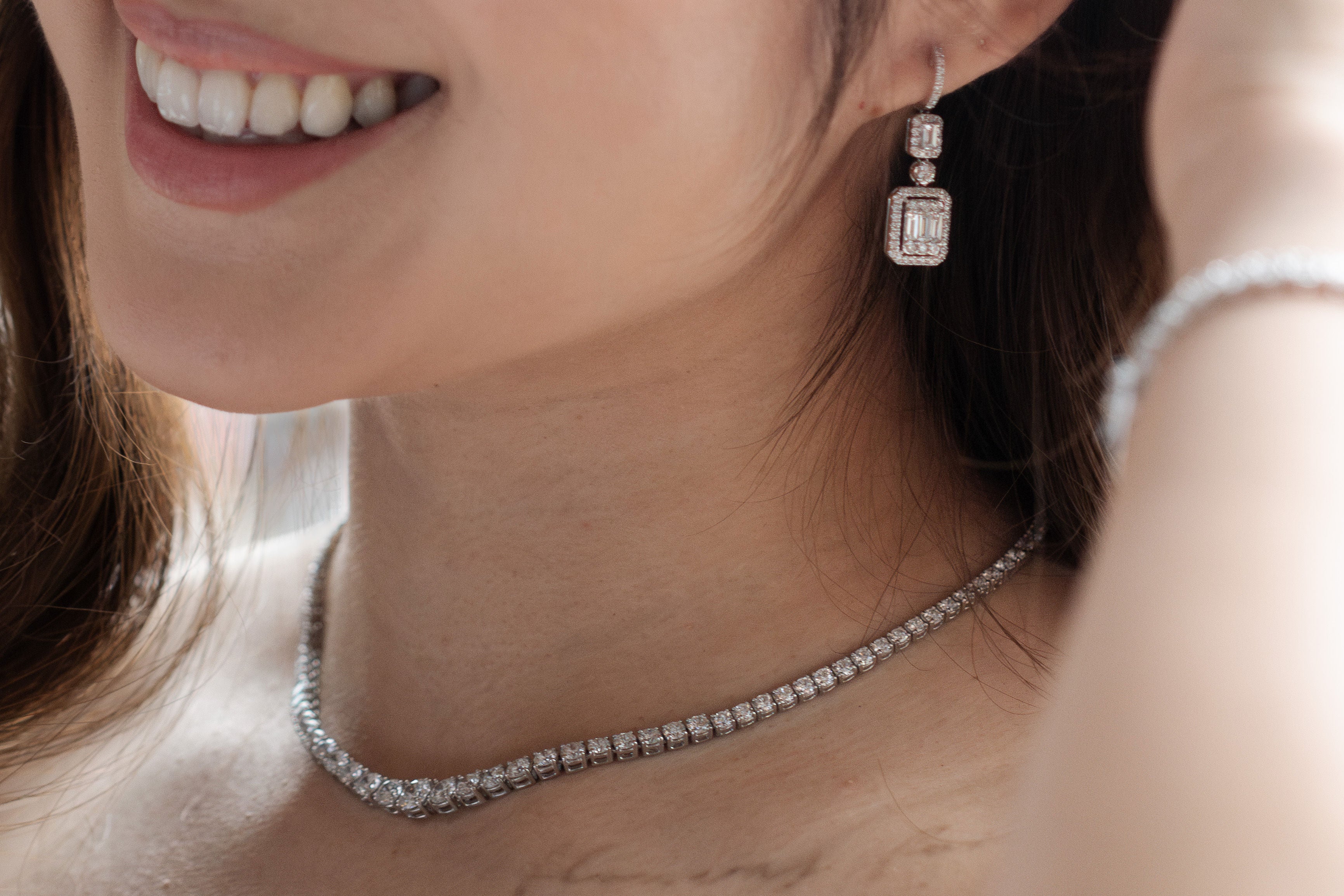 Double Halo Emerald Illusion Diamond Earrings