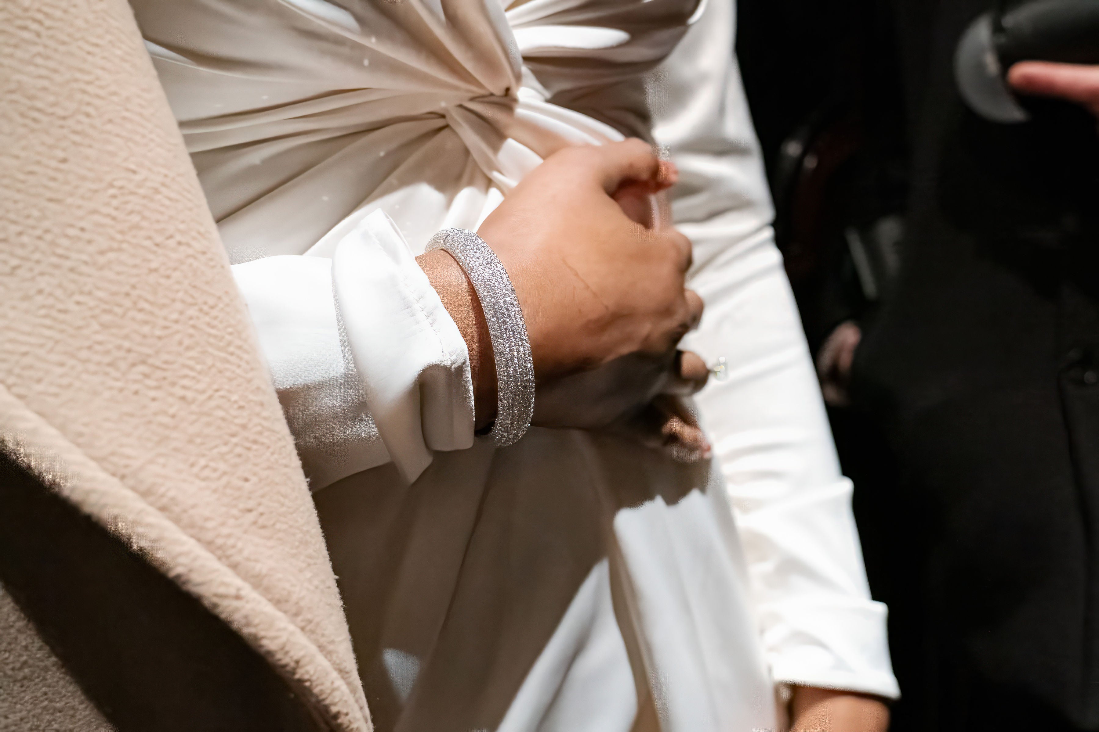 7 Rows Diamonds Statement Bangle Bracelet for Sale