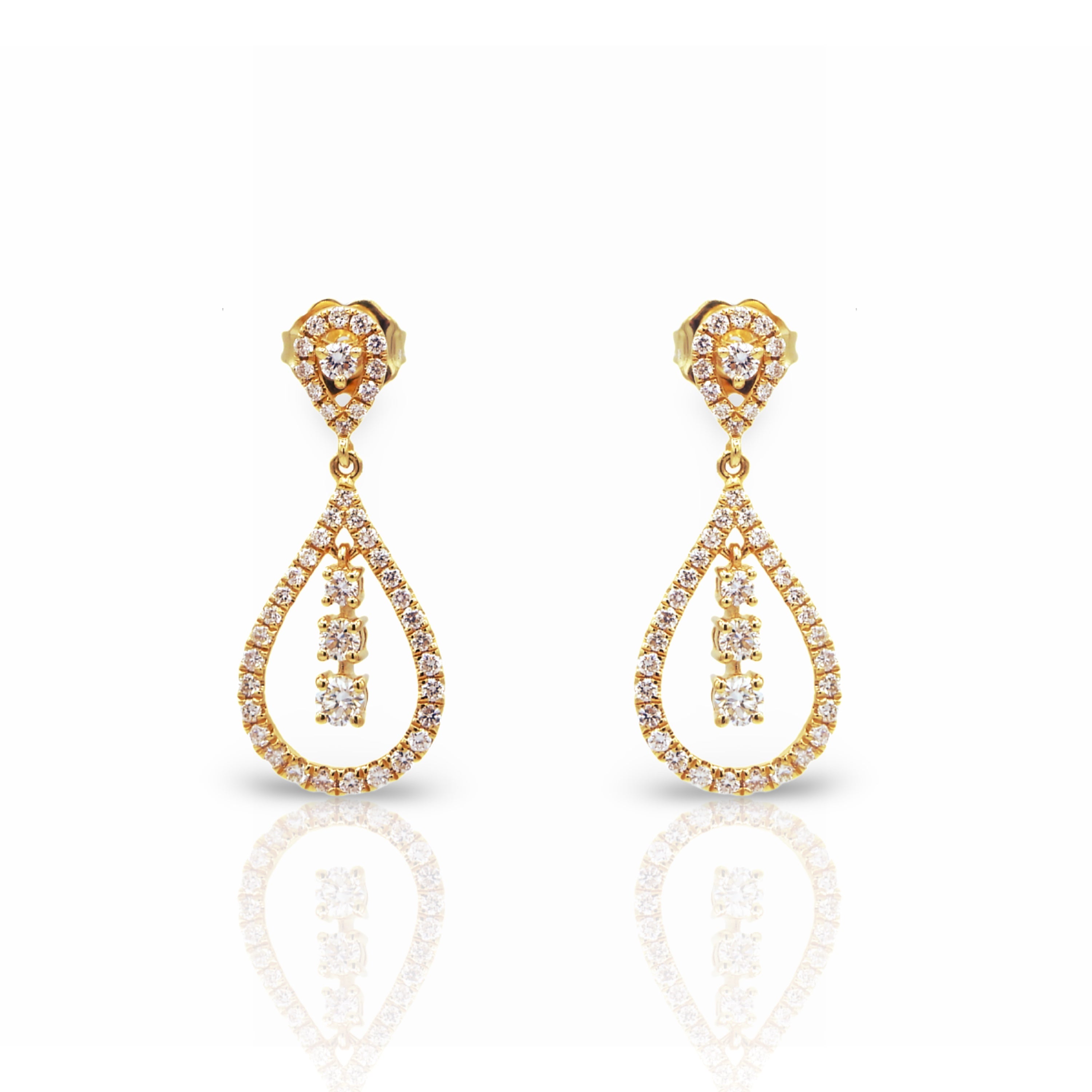 Halo Pear Earrings - Elgrissy Diamonds