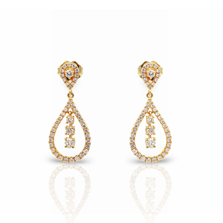 Halo Pear Earrings - Elgrissy Diamonds