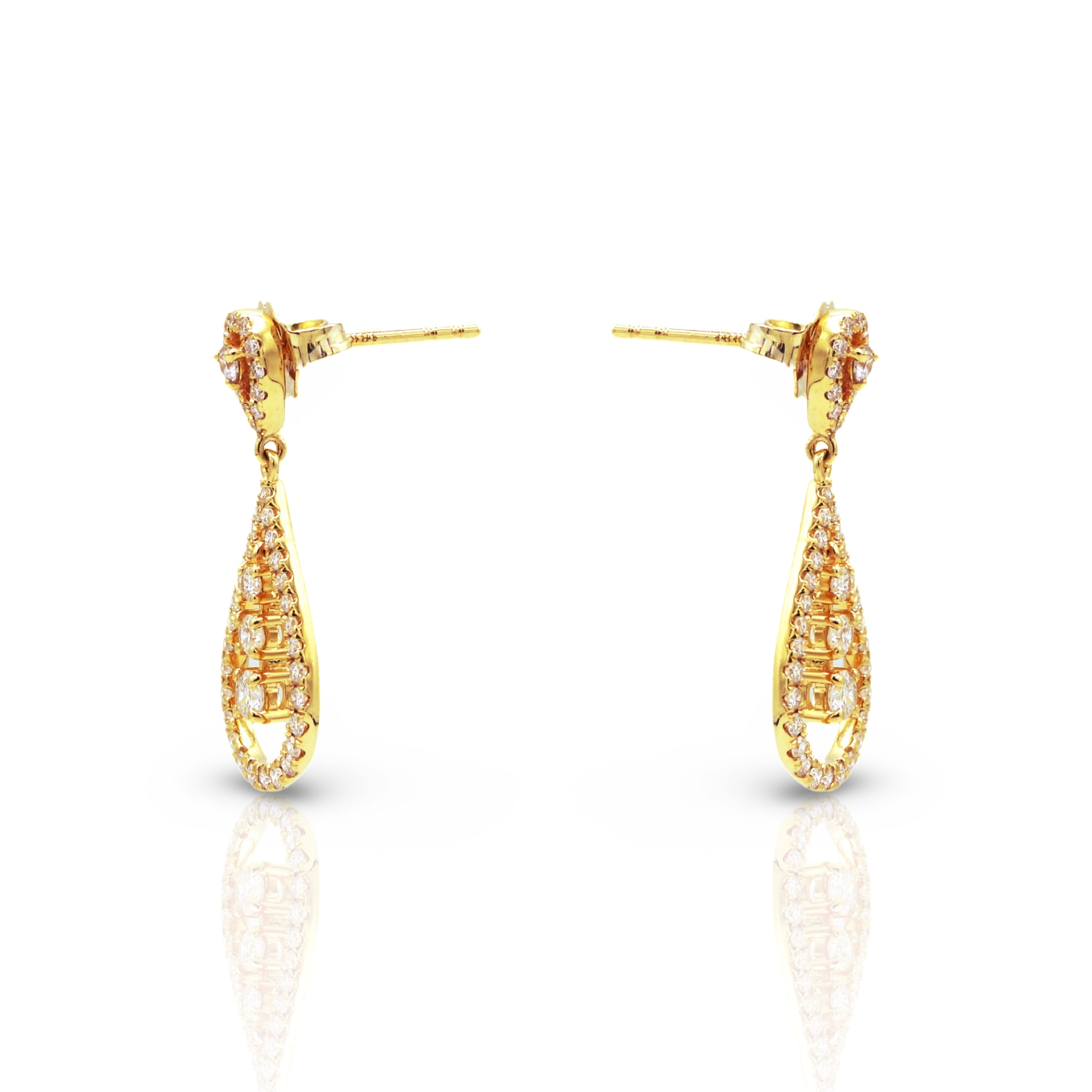 Halo Pear Earrings - Elgrissy Diamonds