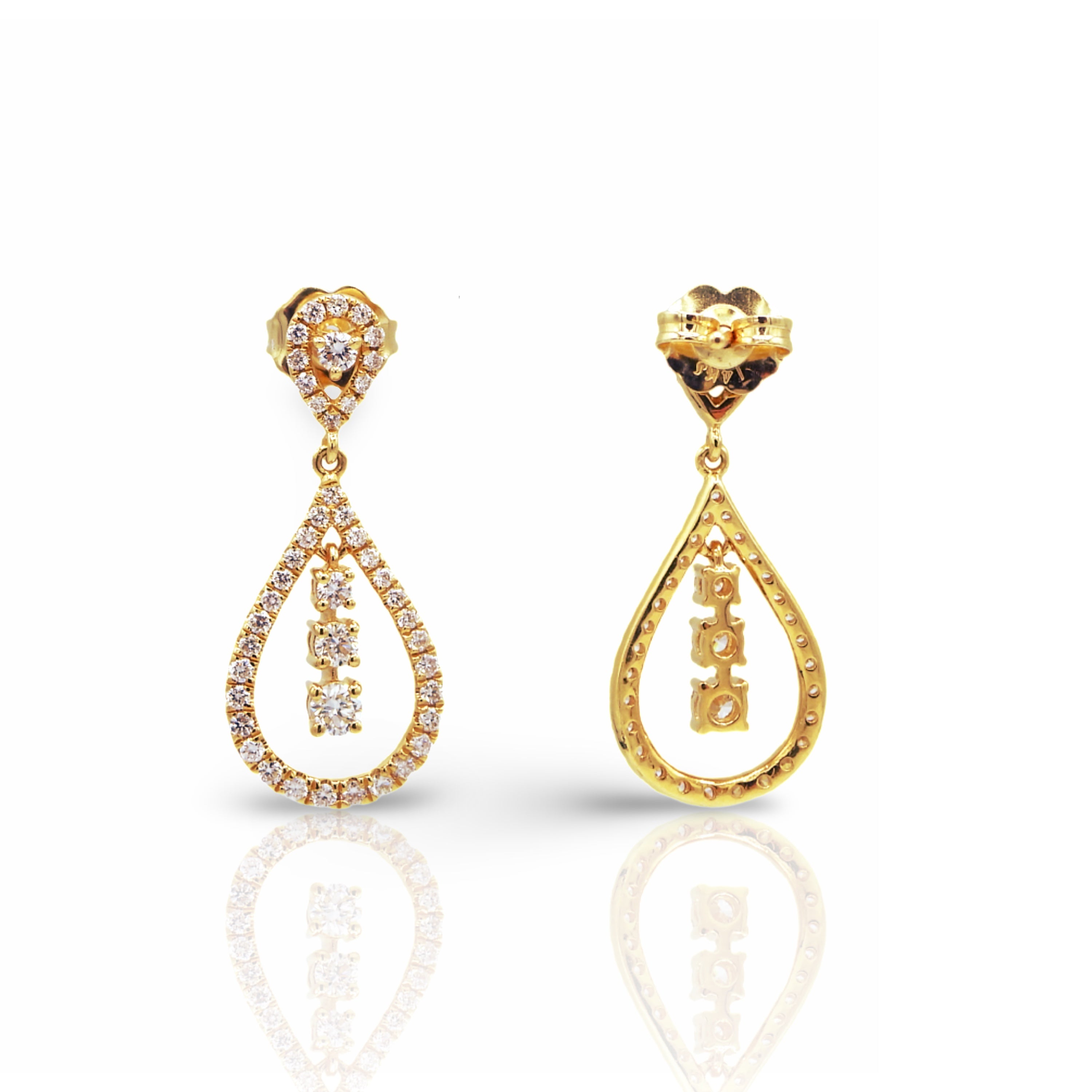 Halo Pear Earrings - Elgrissy Diamonds