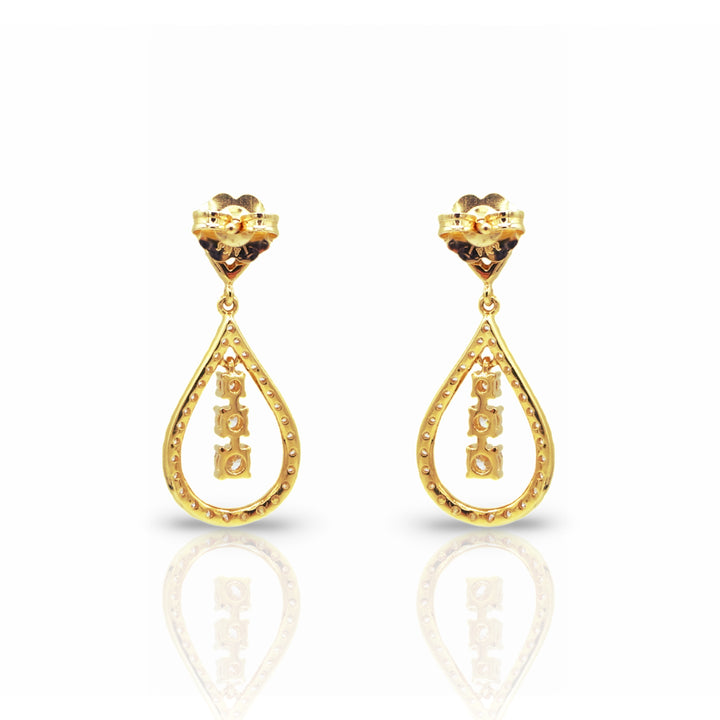 Halo Pear Earrings - Elgrissy Diamonds