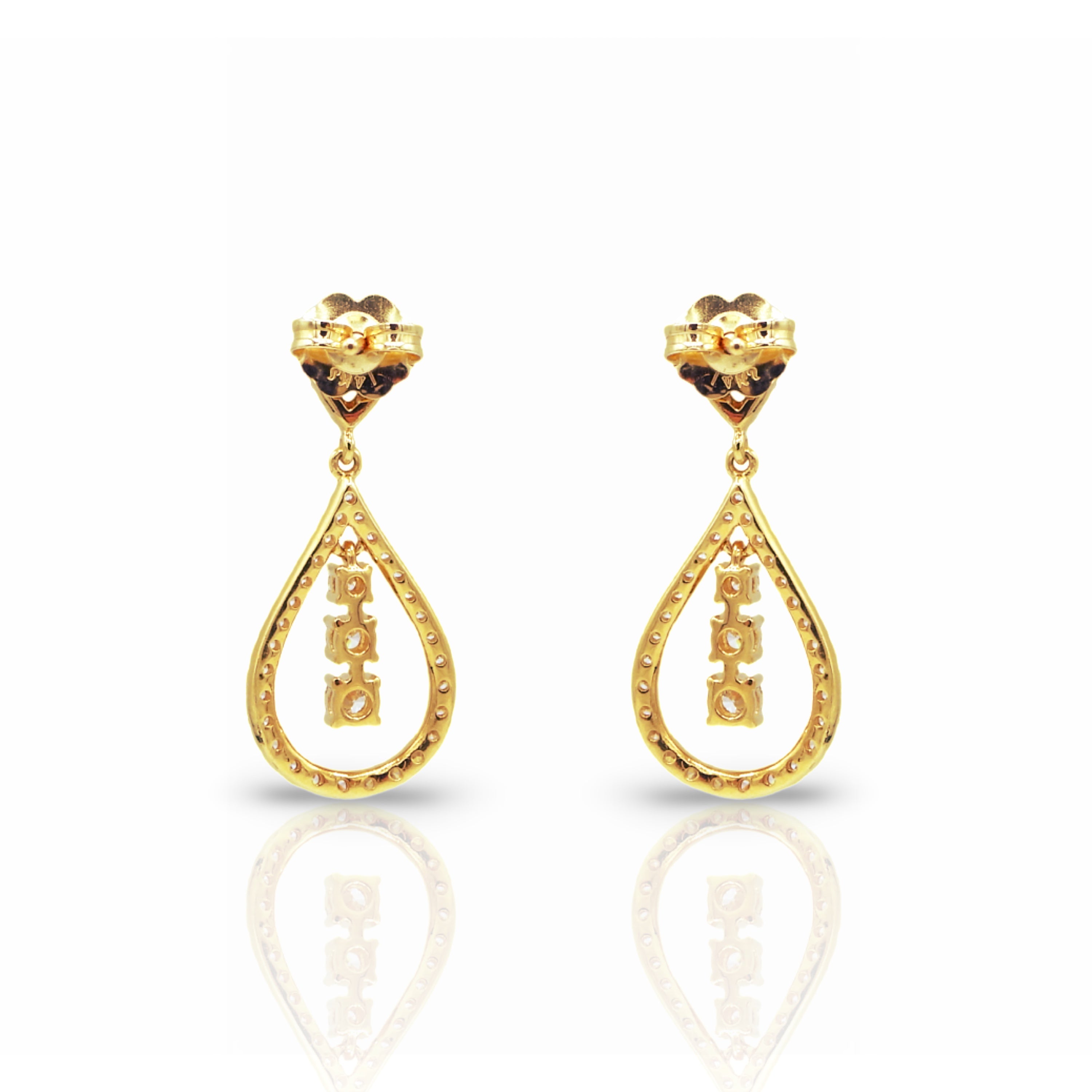Halo Pear Earrings - Elgrissy Diamonds