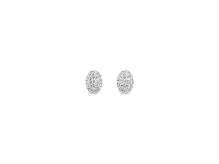 Oval Diamonds Cluster Studs