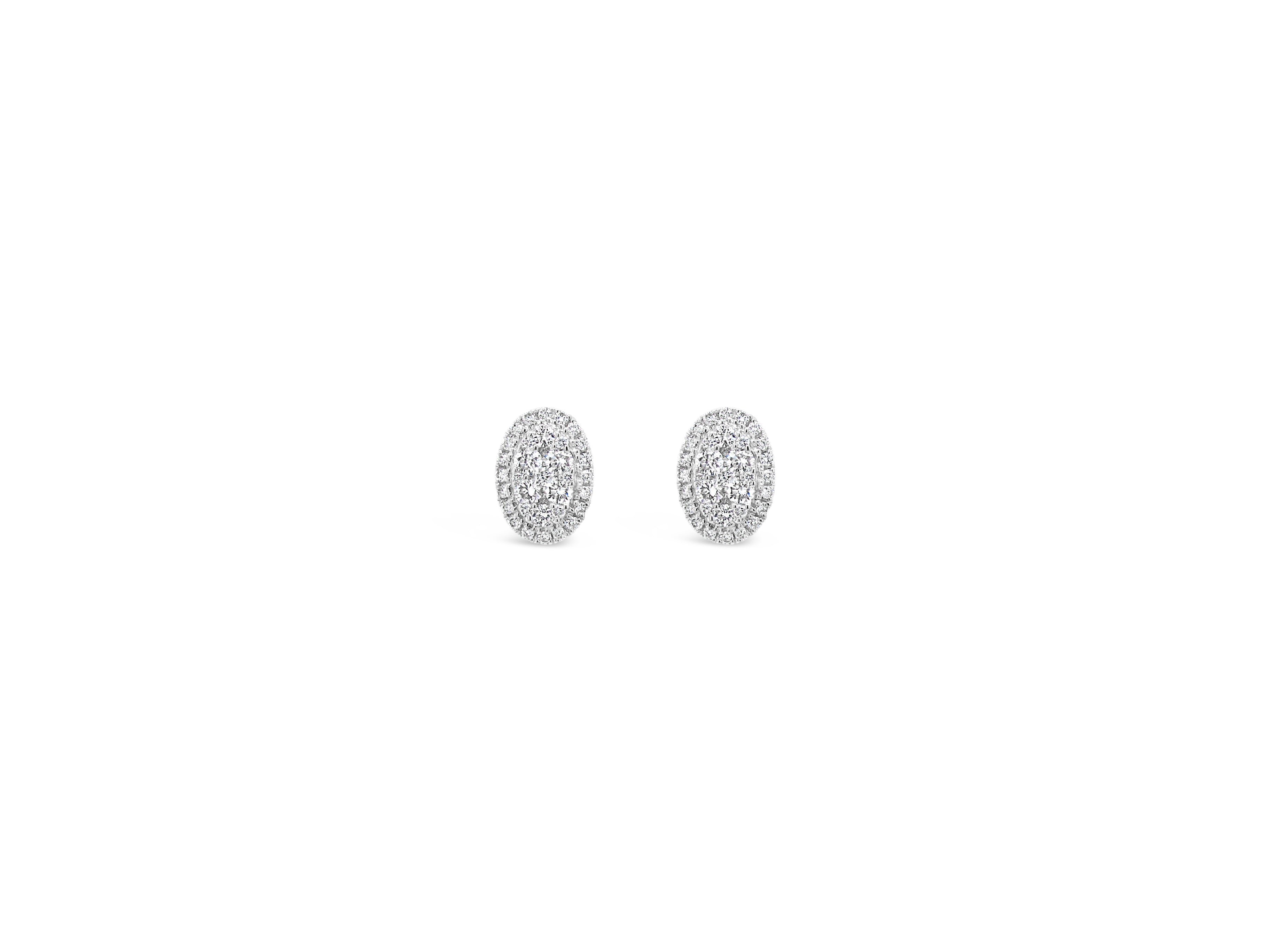 Oval Diamonds Cluster Studs for Rent