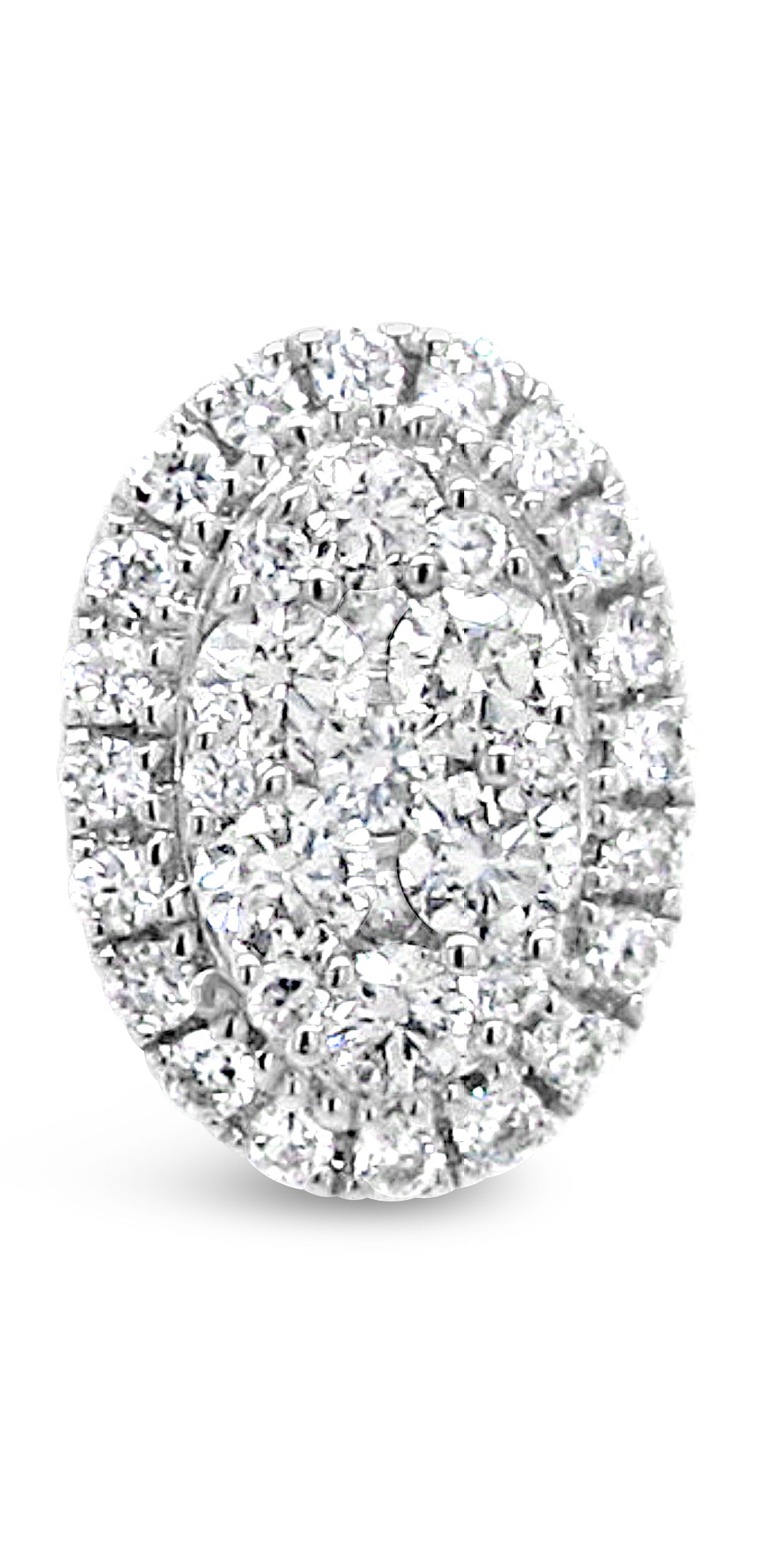 Oval Diamonds Cluster Studs for Sale