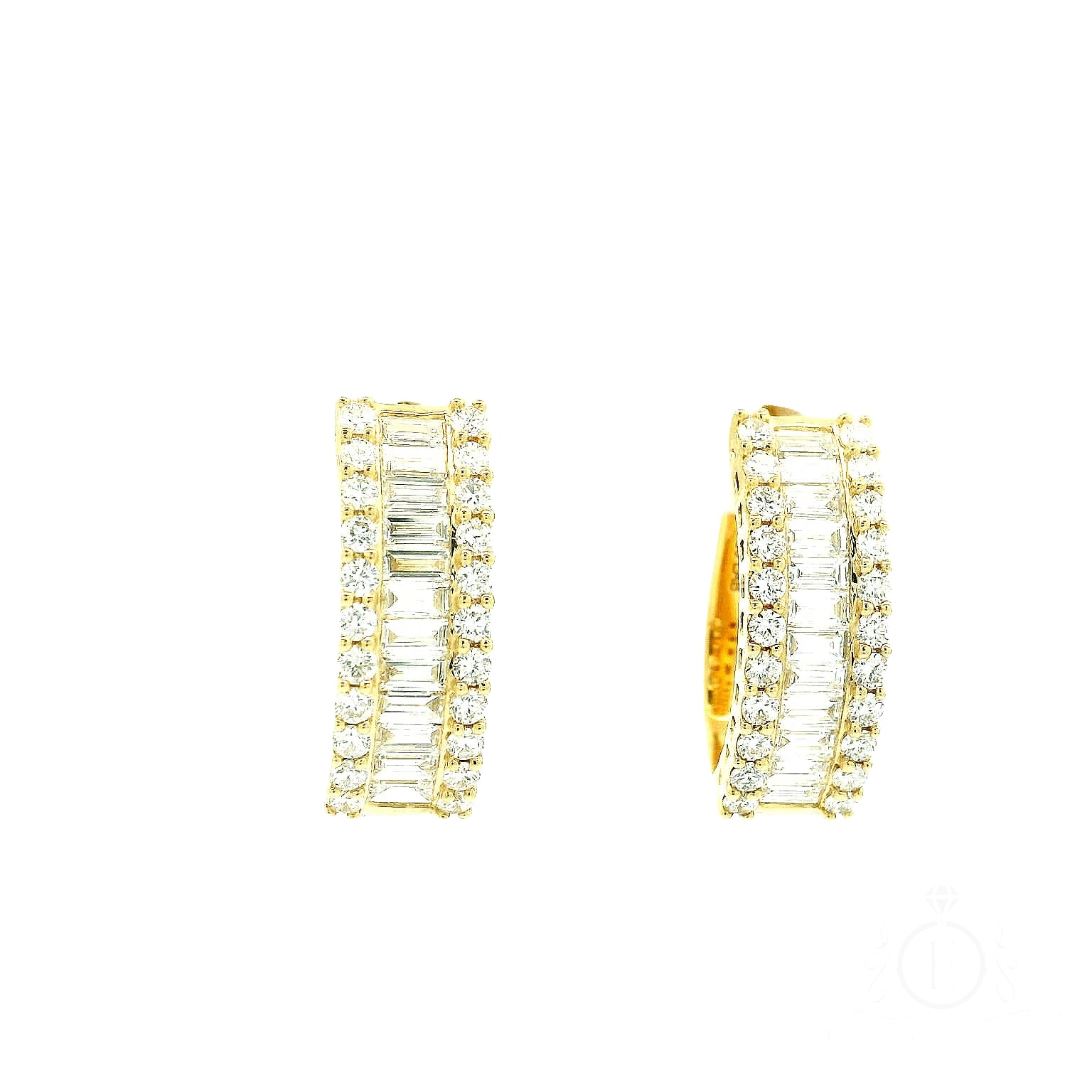 Hoop Diamonds Earring in Yellow Gold for Sale