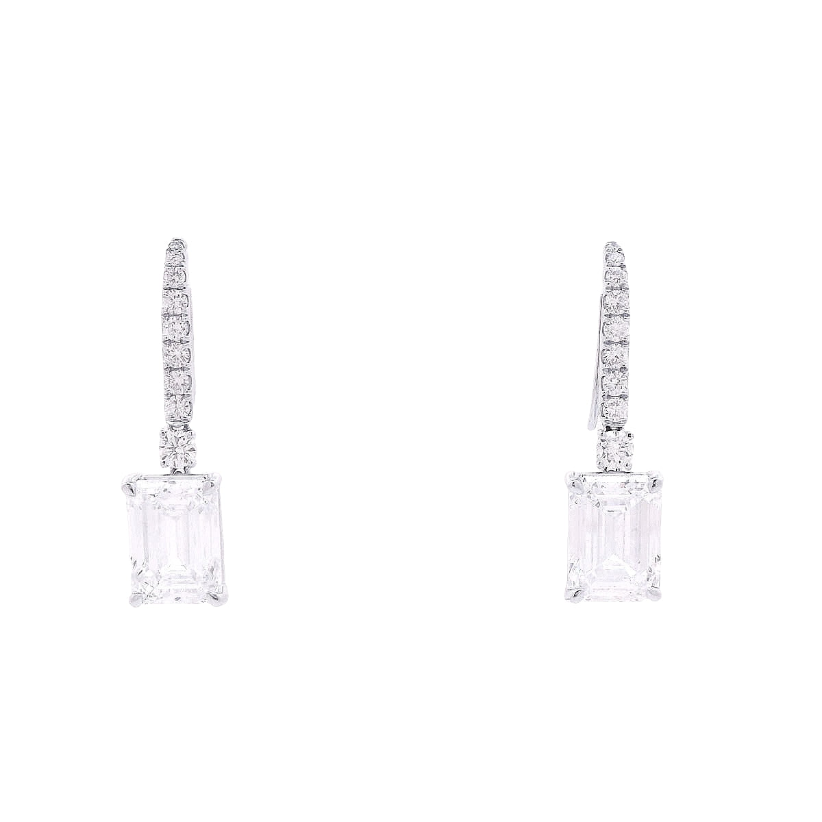 Large Diamond Emerald Earrings