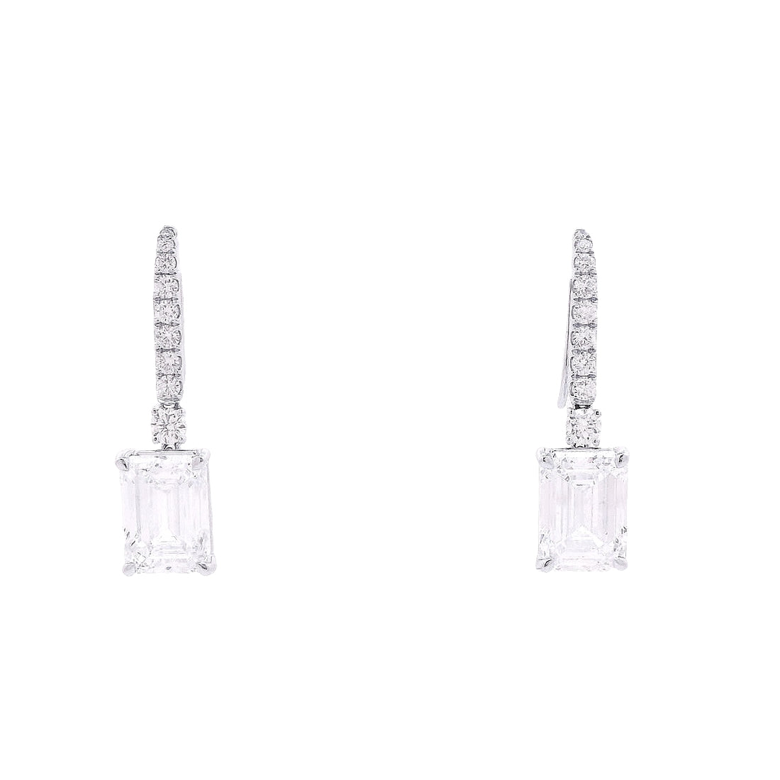 Large Diamond Emerald Earrings