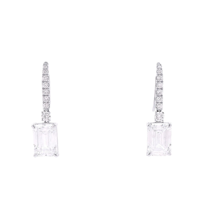 Large Diamond Emerald Earrings