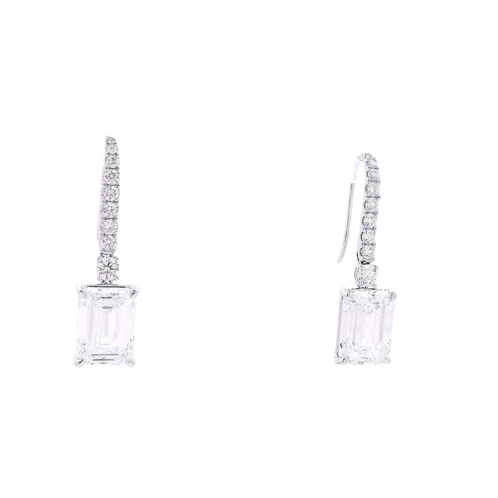 Large Diamond Emerald Earrings
