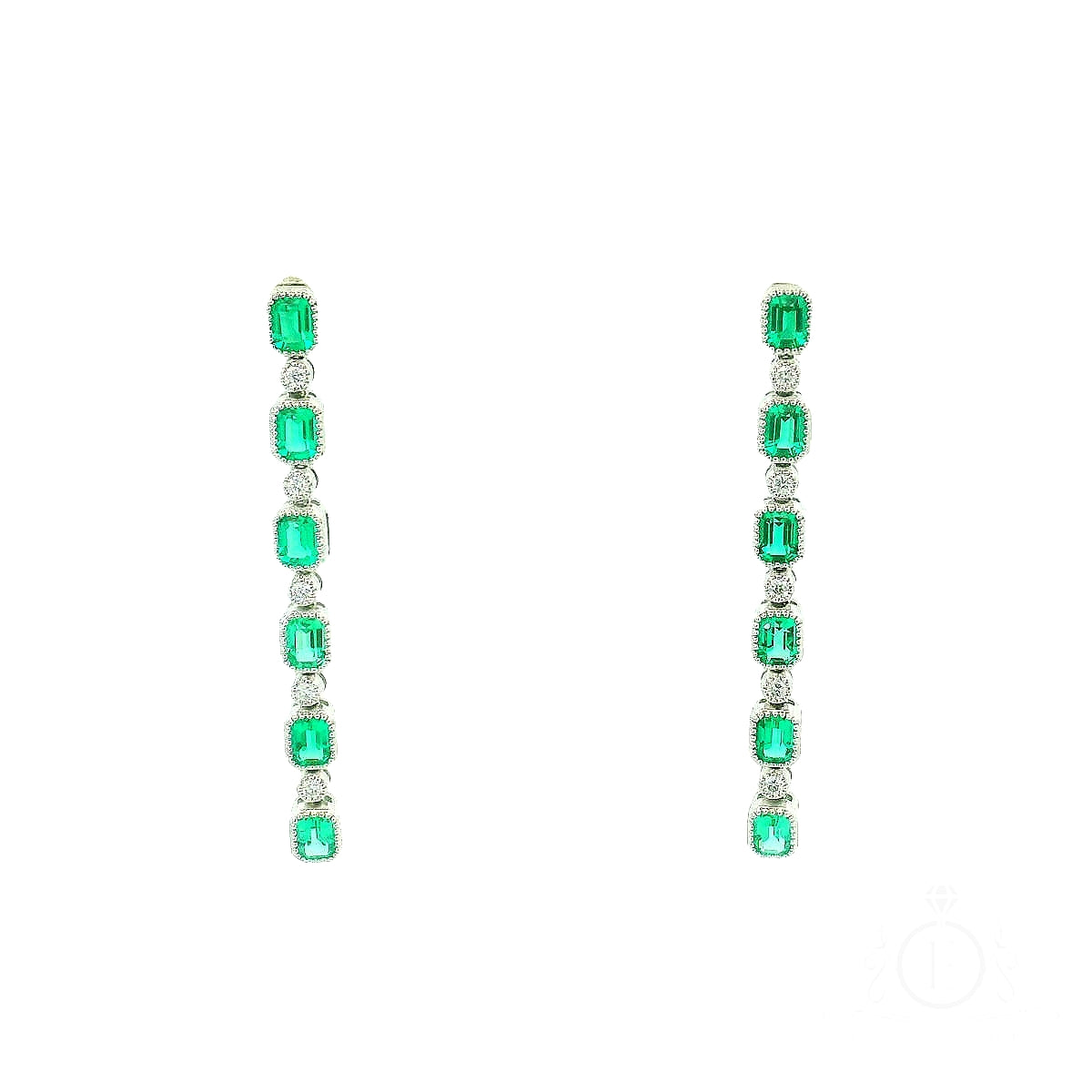 Green Emerald Drop Earrings for Sale