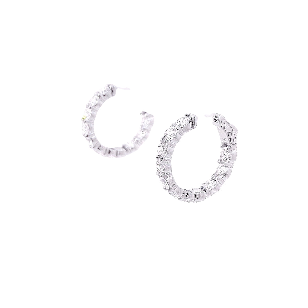 Diamond Hoops Earrings