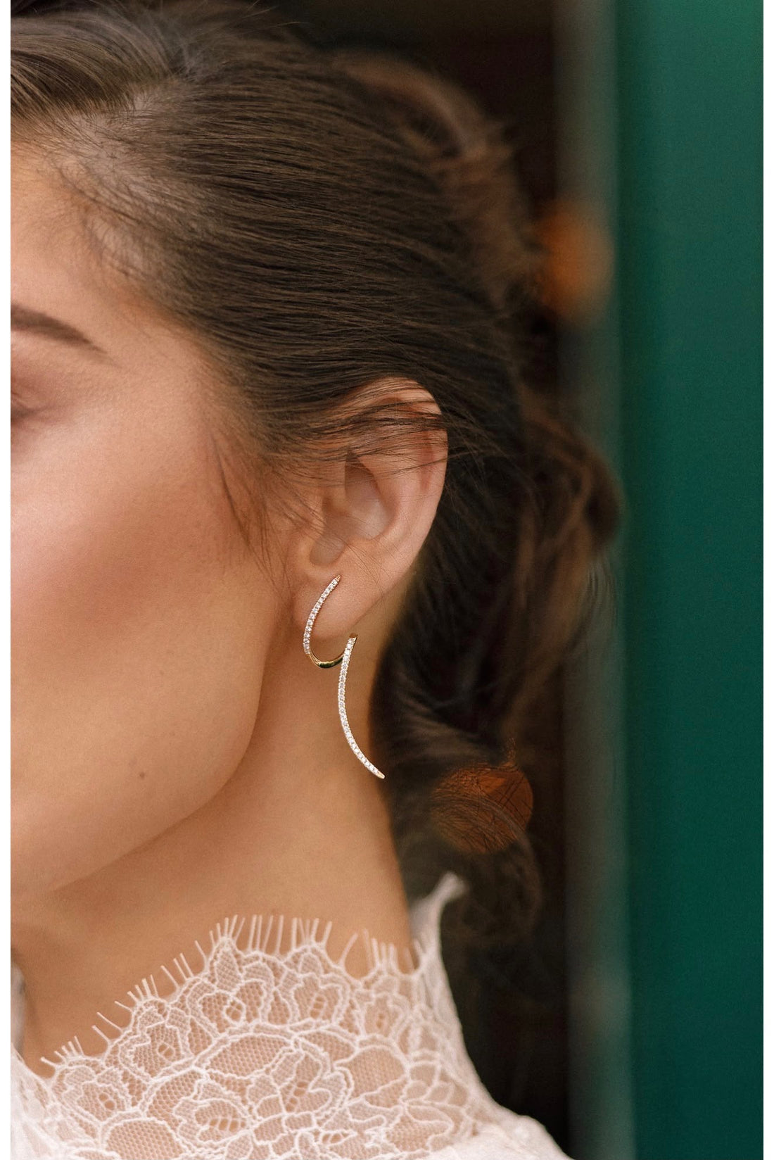 Yellow Gold Spiral Threader Earrings