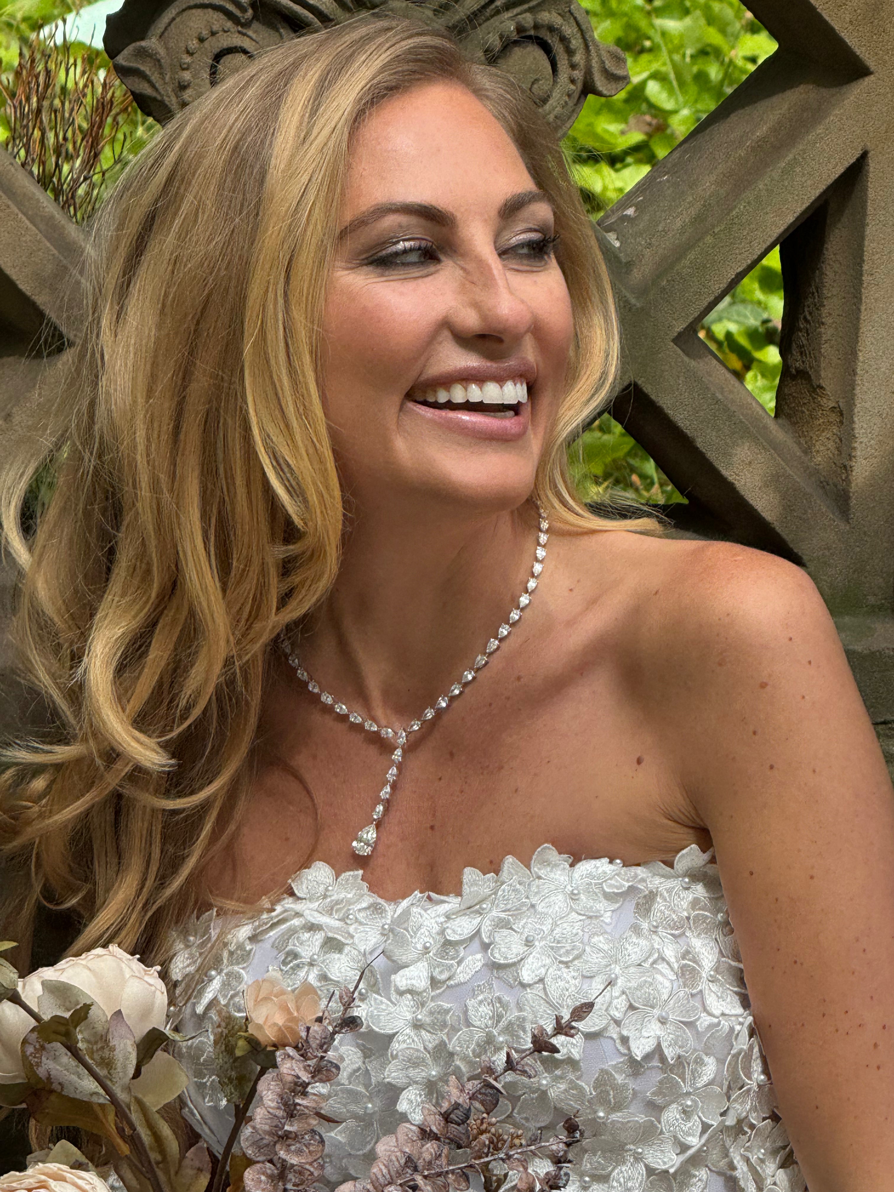 Pear Shape Diamonds Lariat Necklace (30.99 Ct. Tw.) for Rent