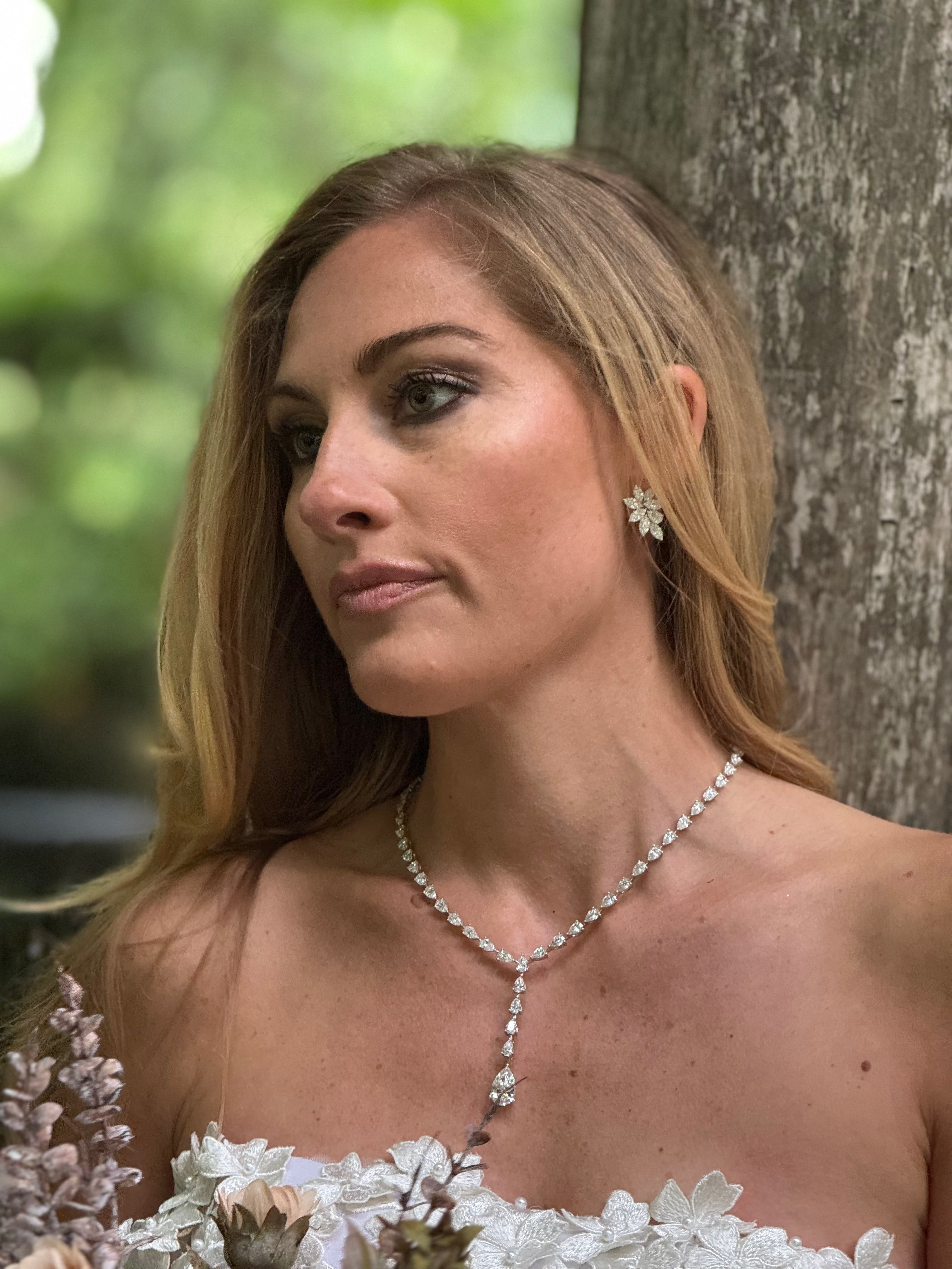 Pear Shape Diamonds Lariat Necklace (30.99 Ct. Tw.) for Rent