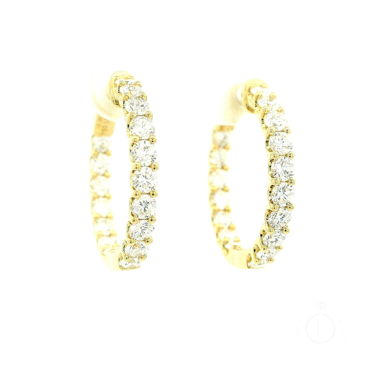 Inside-Out Diamonds Hoop in Yellow Gold for Sale
