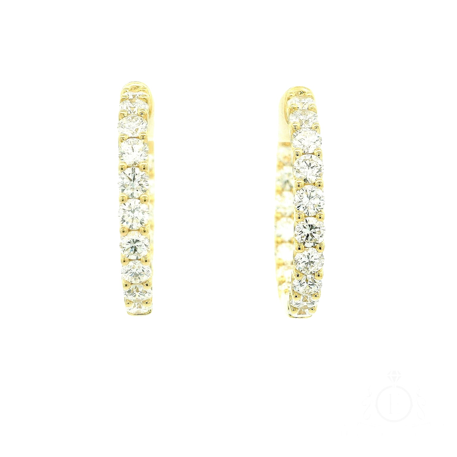 Inside-Out Diamonds Hoop in Yellow Gold for Sale