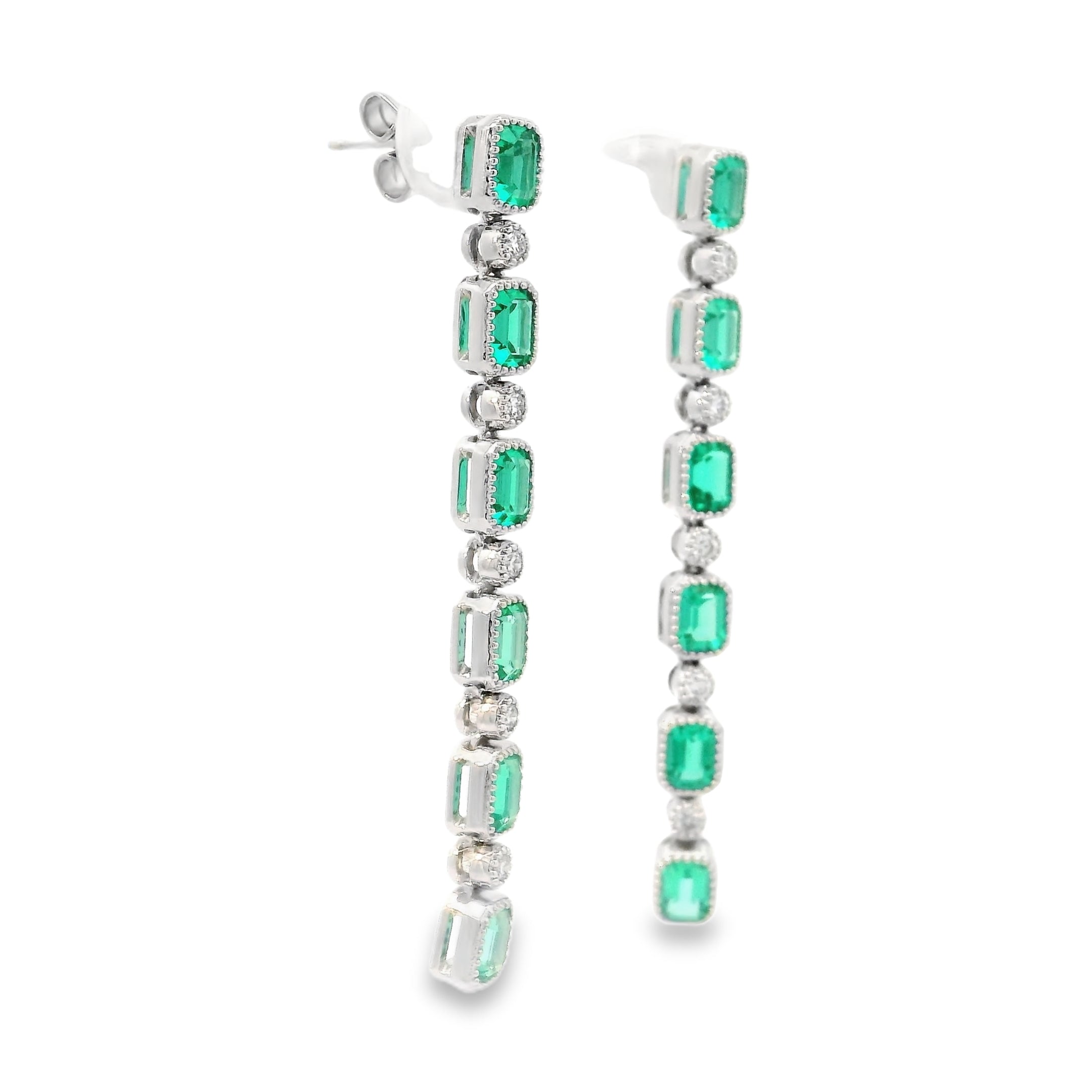 Green Emerald Drop Earrings for Sale