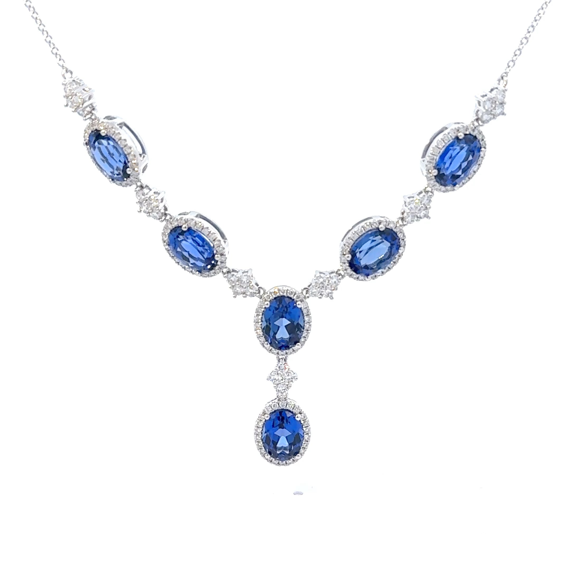 Sapphire Oval Necklace ( 12.74 Ct. Tw.)