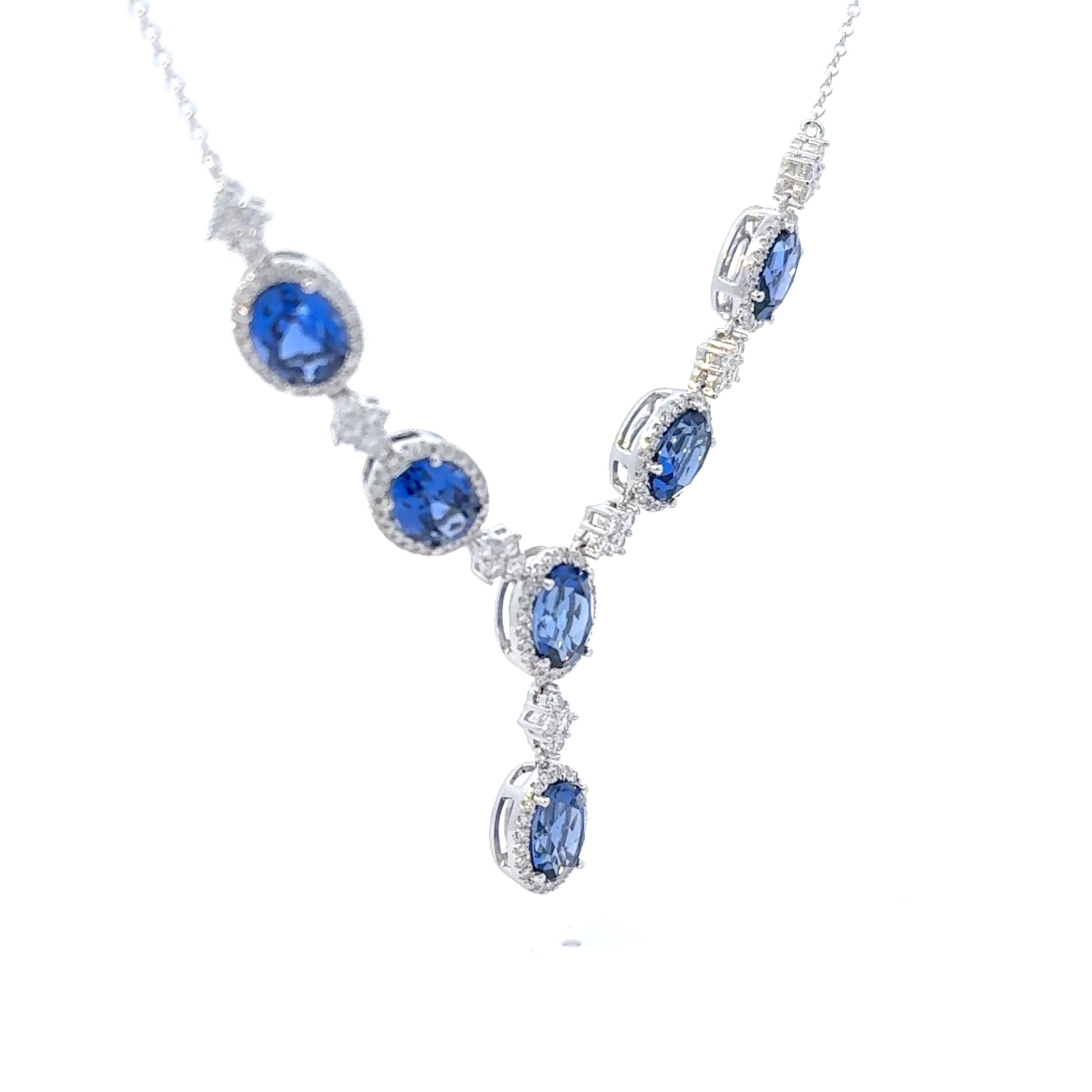 Sapphire Oval Necklace ( 12.74 Ct. Tw.)