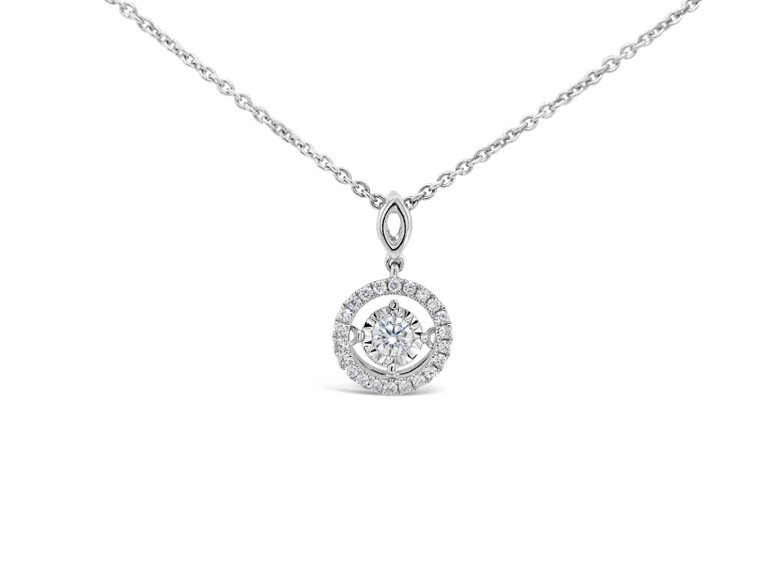 Floating Halo Round Diamonds Pendant