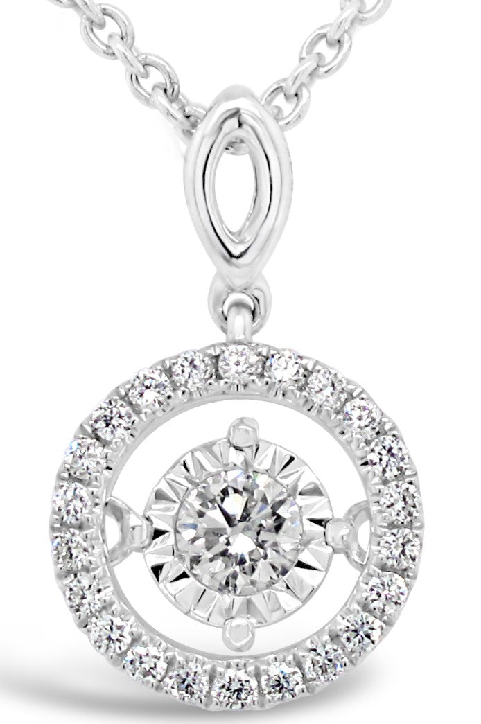 Floating Halo Round Diamonds Pendant for Rent