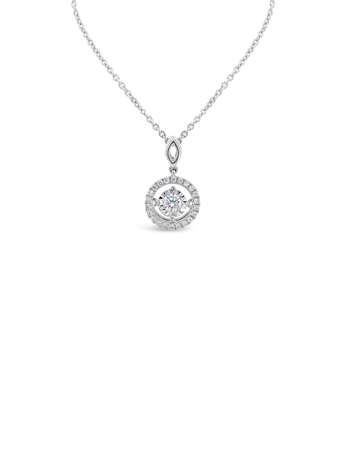 Floating Halo Round Diamonds Pendant