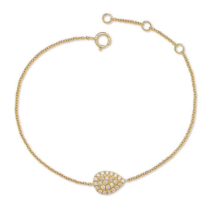14K Yellow Gold Pear Shape Diamonds Bracelet