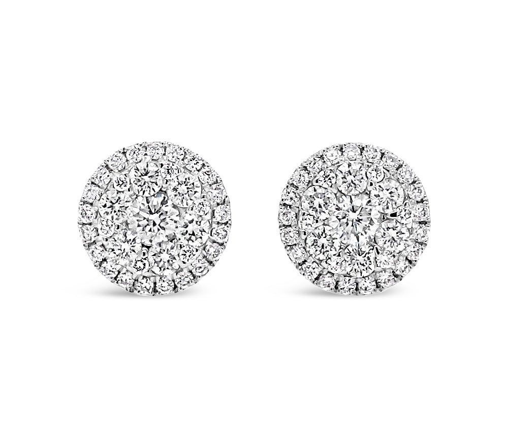 Medium Round Halo Cluster Studs