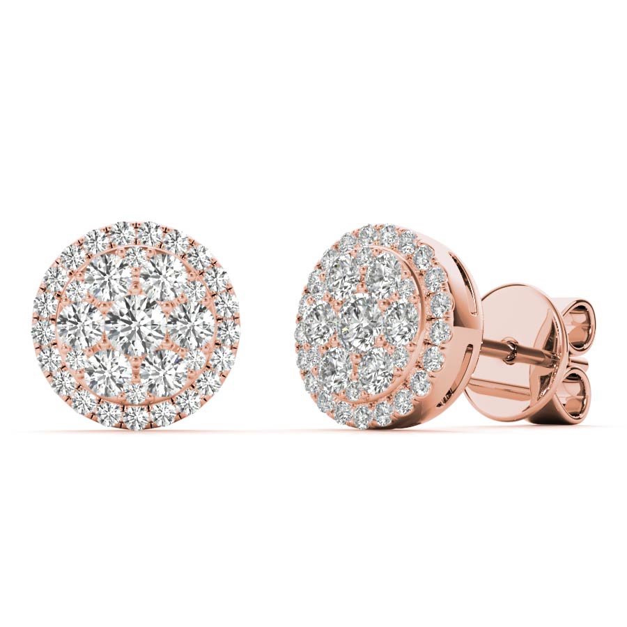Mini Rose Gold Cluster Studs for Rent