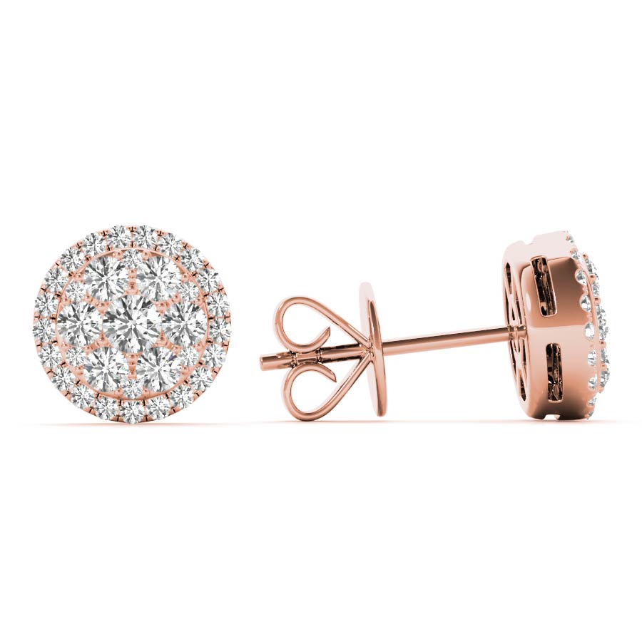 Mini Rose Gold Cluster Studs for Sale