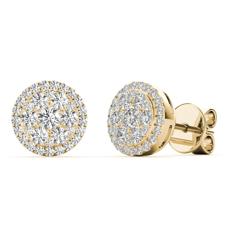 Mini Yellow Gold Cluster Studs