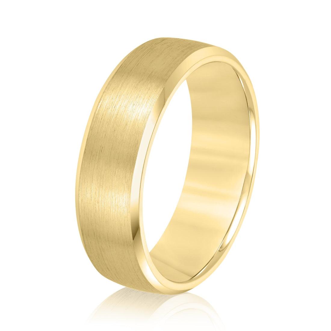 Elgrissy Diamonds Men’s Grooved Wedding Band – White & Yellow Gold