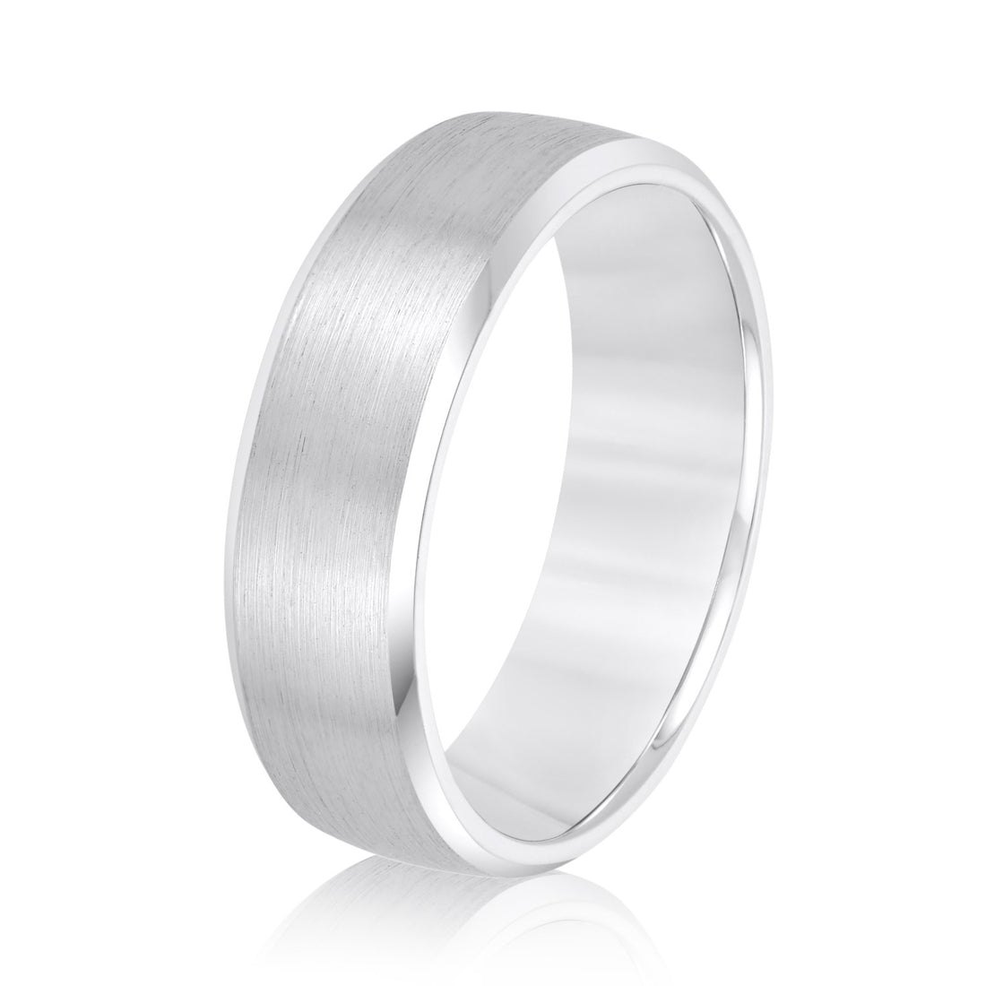 Elgrissy Diamonds Men’s Grooved Wedding Band – White & Yellow Gold