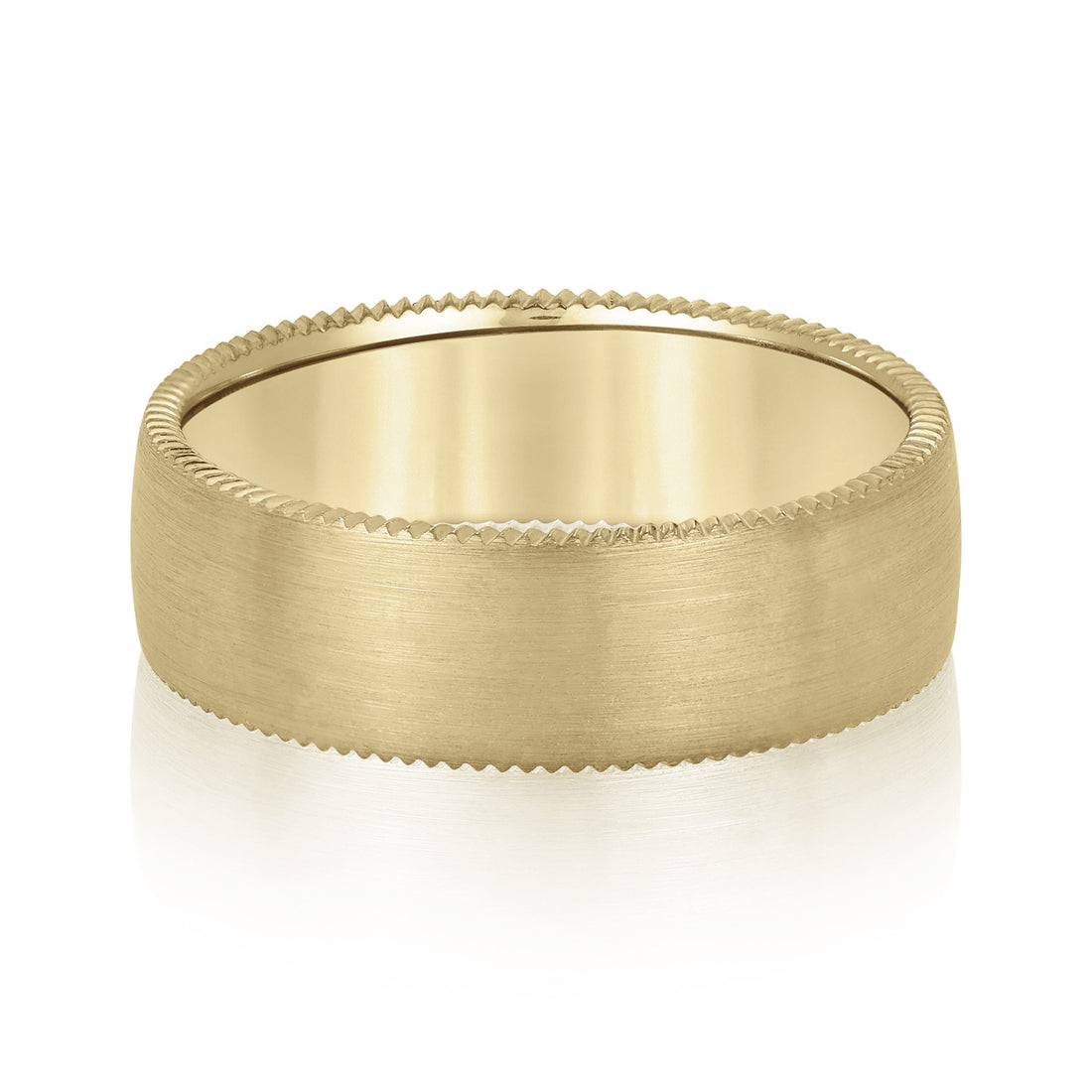 Men's Waved Wedding Band - Yellow & White Gold