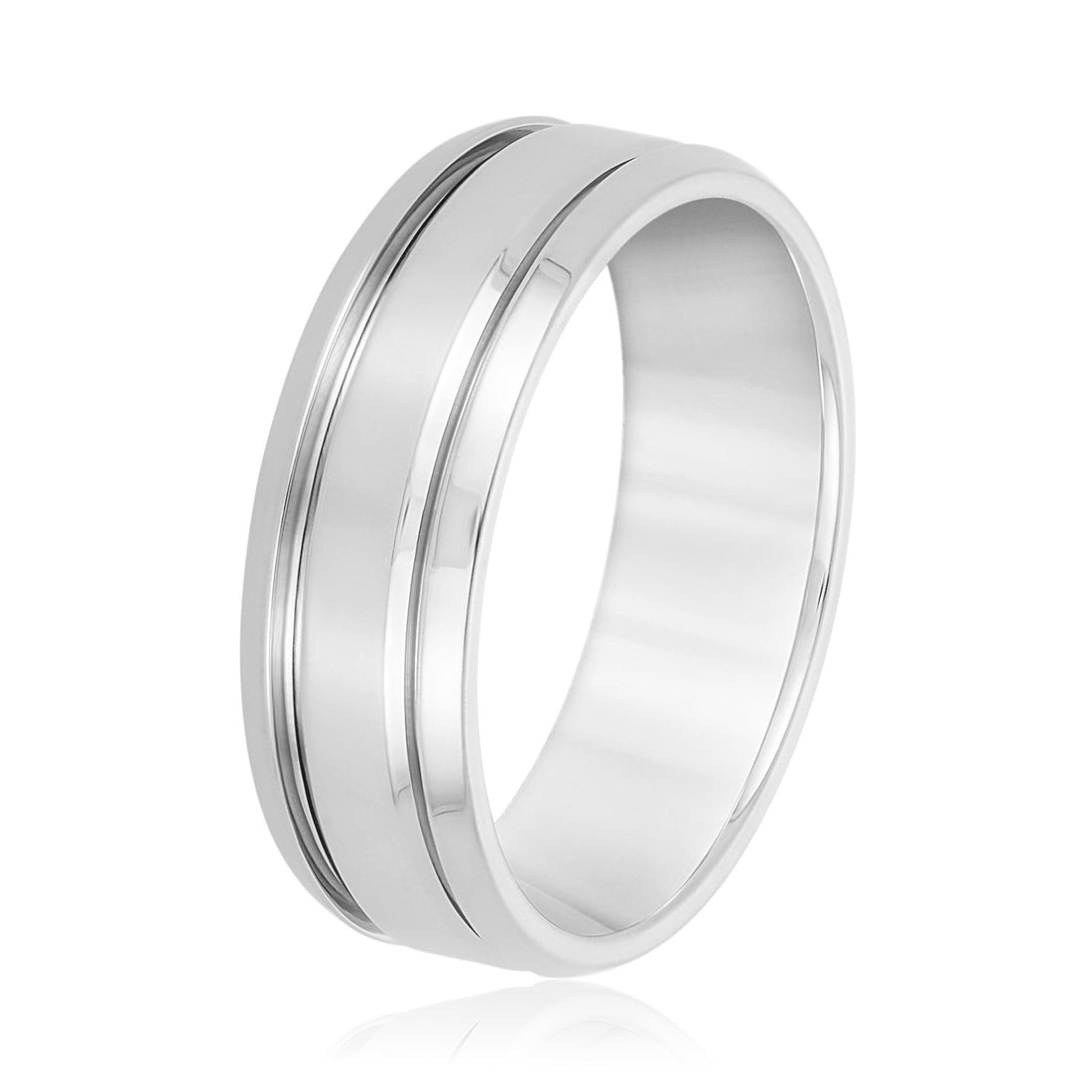 Beveled Edges Wedding Band for Him