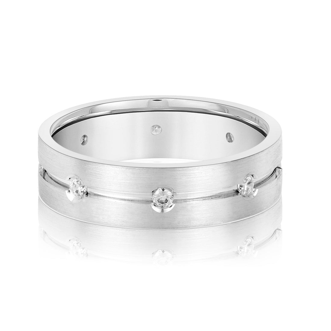 Men's Tungsten Band with Diamonds