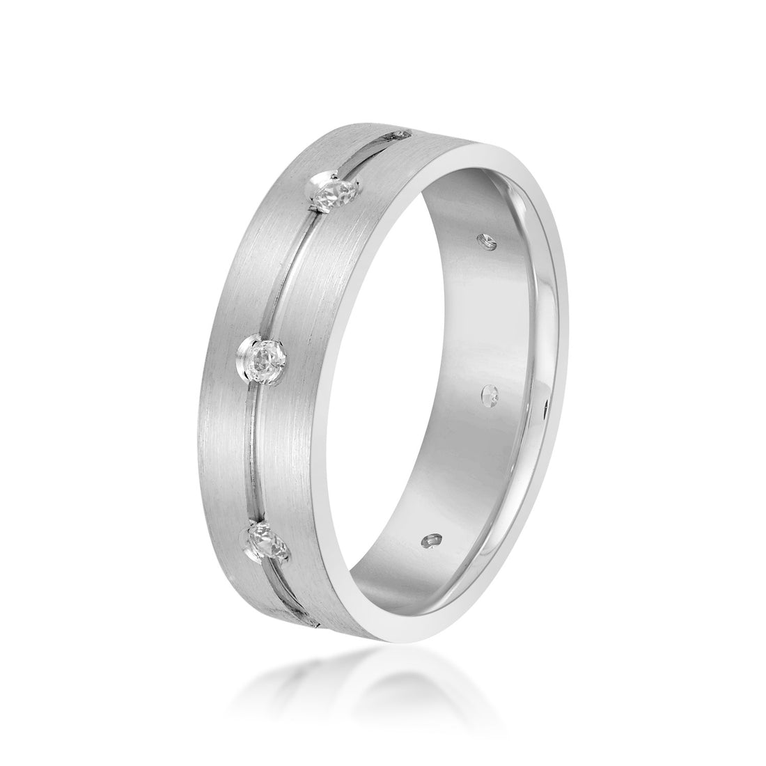 Men's Tungsten Band with Diamonds