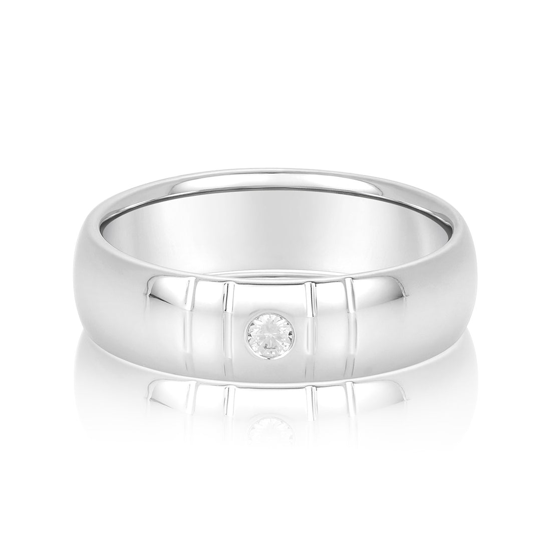 Men's Wedding Band with a Round Cut Diamond